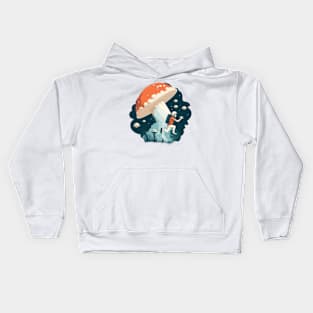 Astronaut with giant mushroom Kids Hoodie